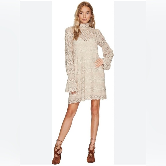 Free People Dresses & Skirts - FREE PEOPLE SIMONE MINI DRESS In Neutral COMBO XS‎